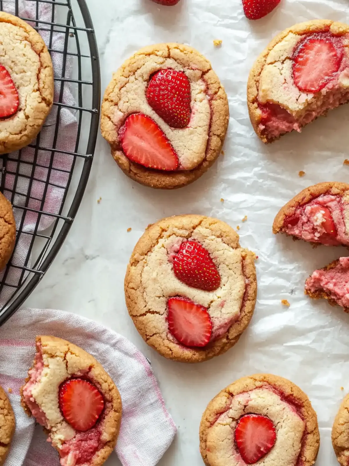 Vegane Strawberry Cheesecake Cookies