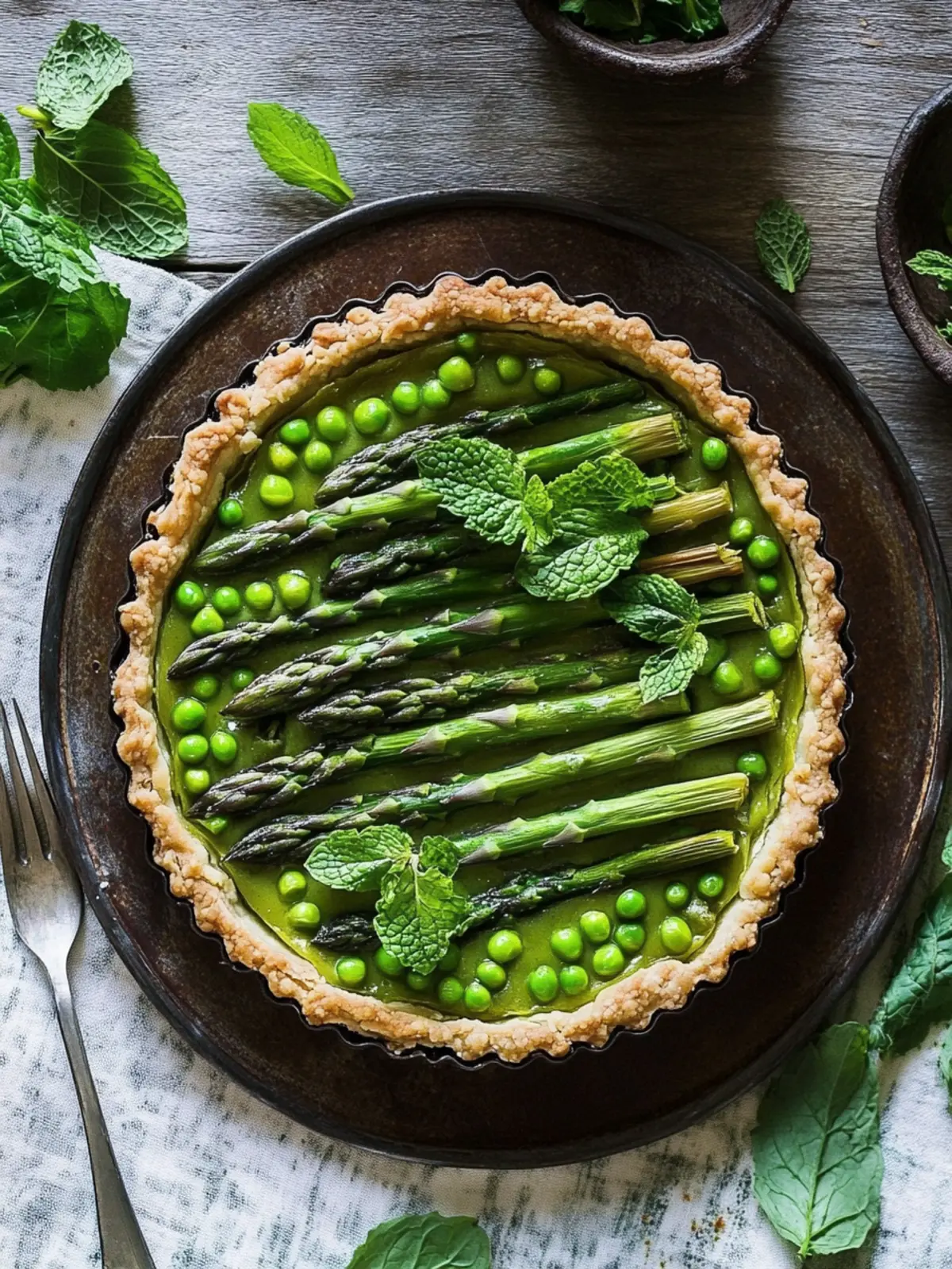 Pea, Mint and Asparagus Tart (Gluten Free)