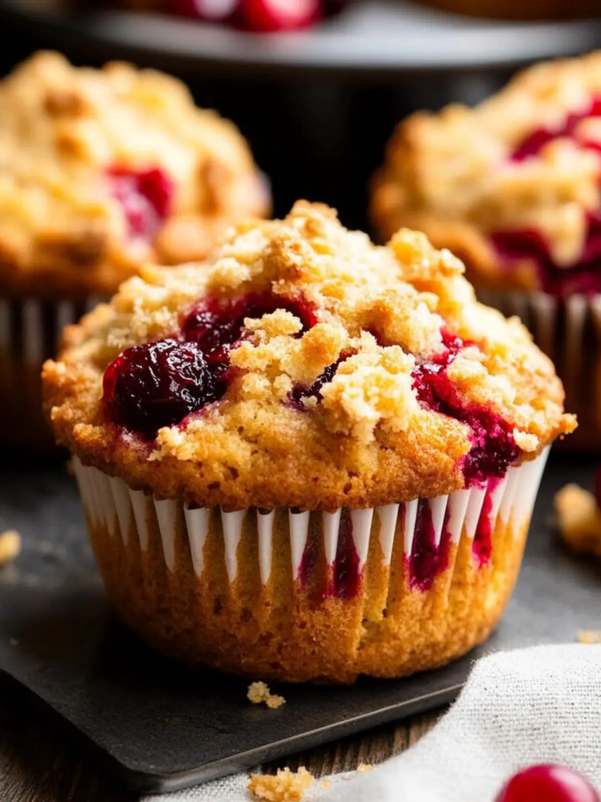 Leftover Cranberry Sauce Muffins with Streusel Topping