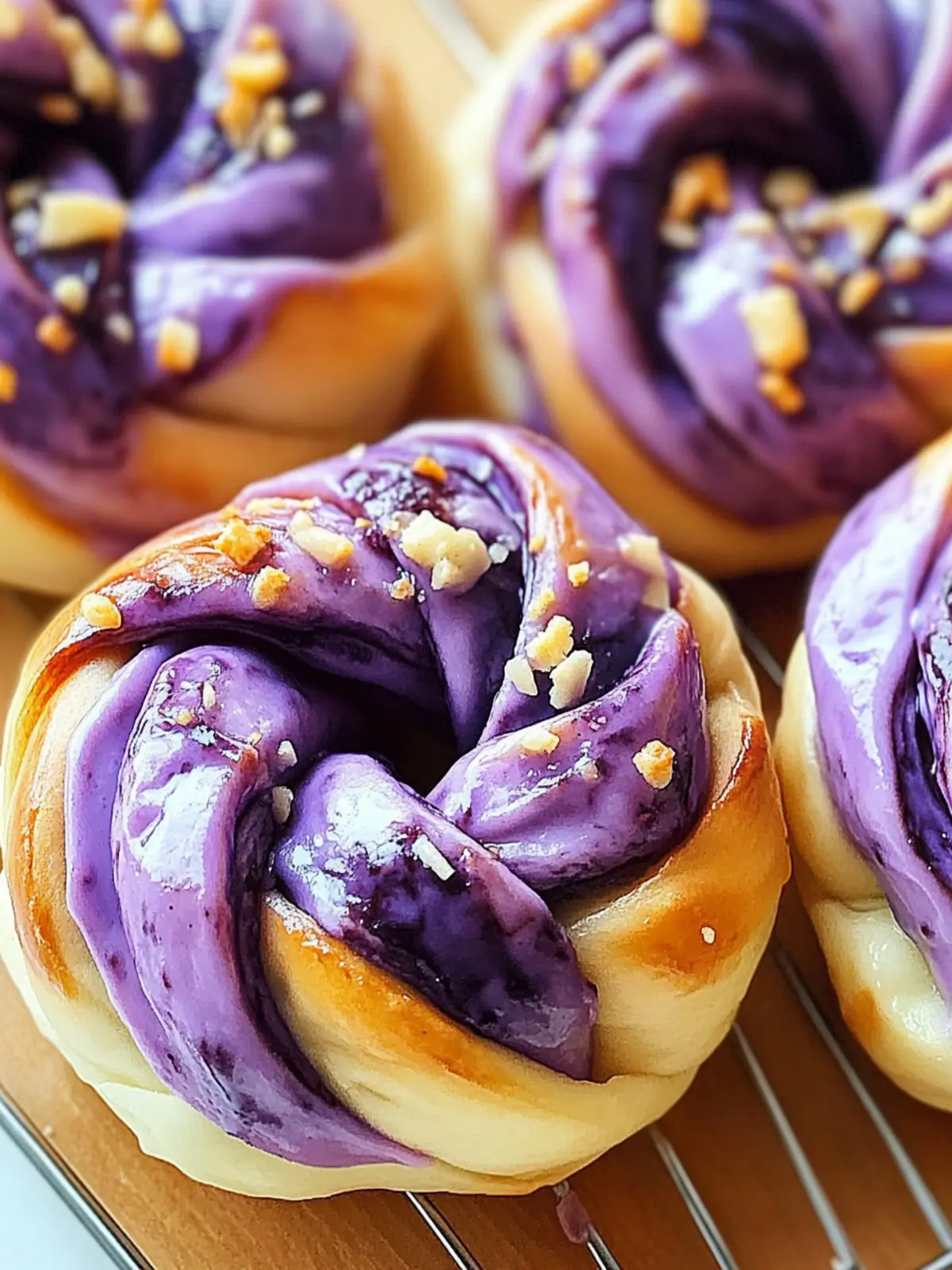 Ube Cheese Braided Buns
