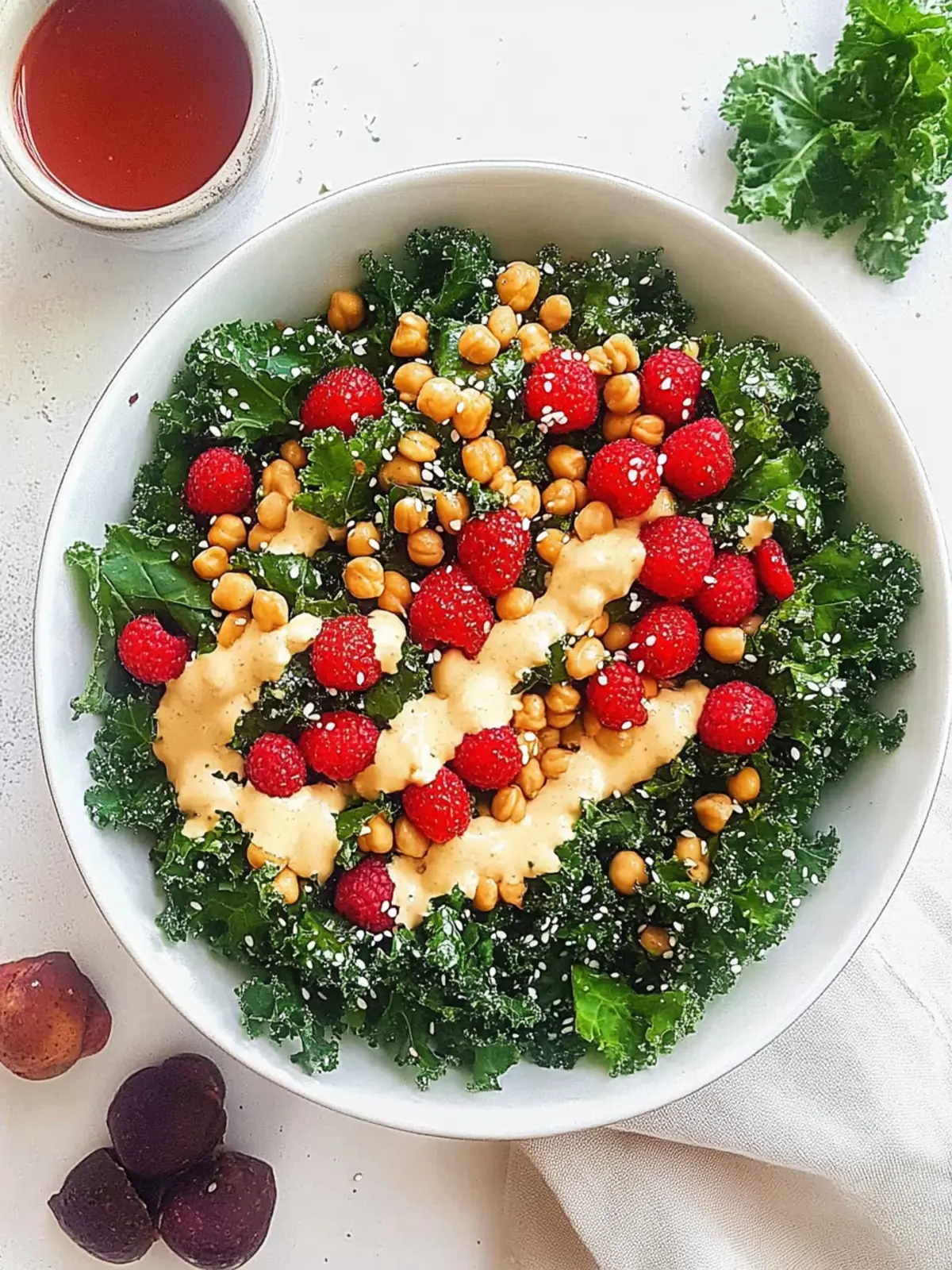 Vegan Kale Salad With Tahini Dressing
