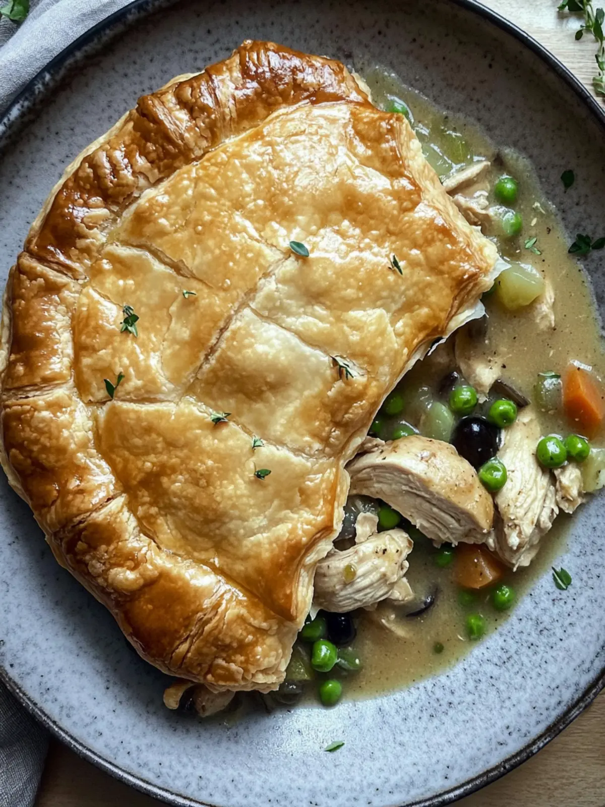 Vegan Chicken Pot Pie with Puff Pastry