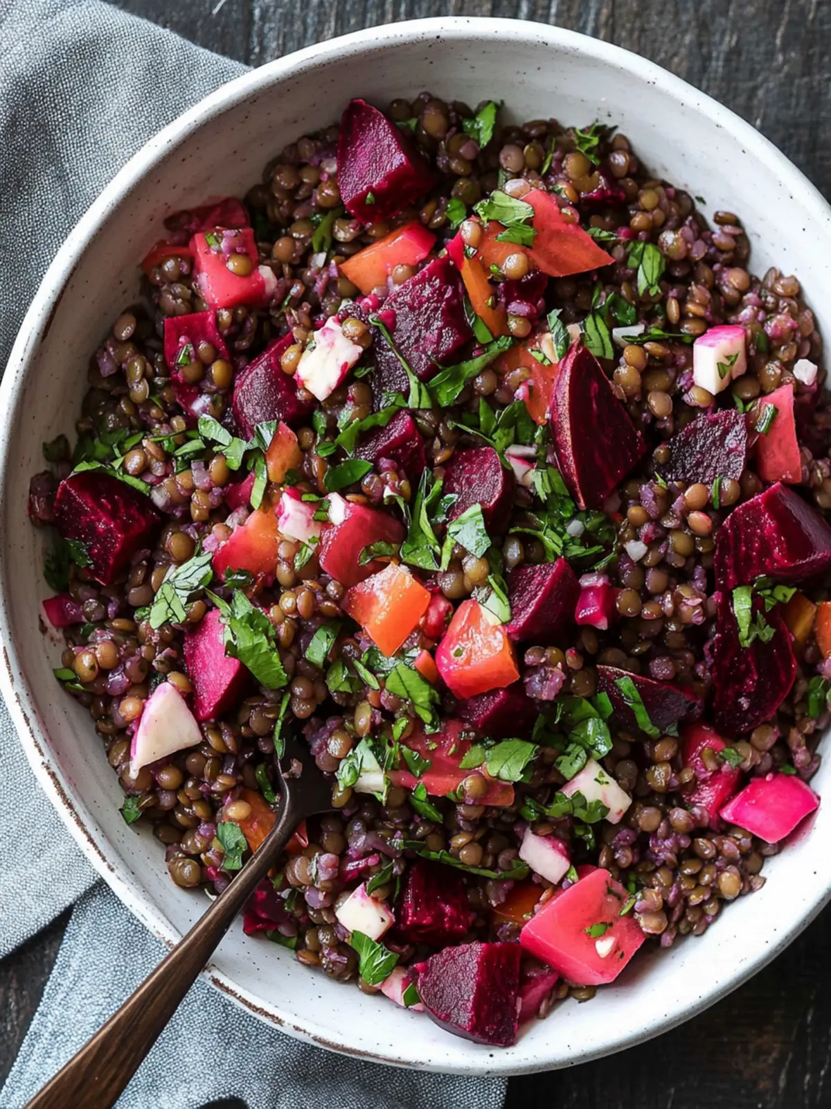 French Lentil & Beet Salad