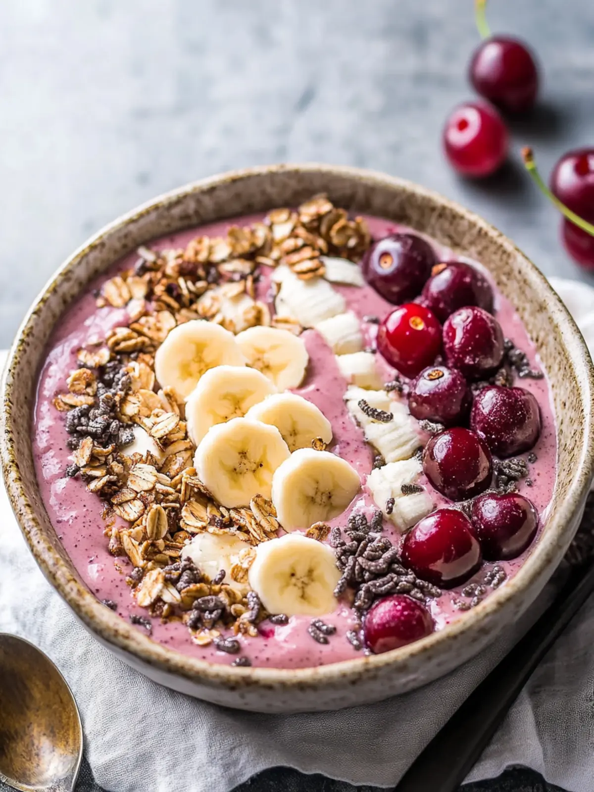 Banana Cherry Smoothie Bowl