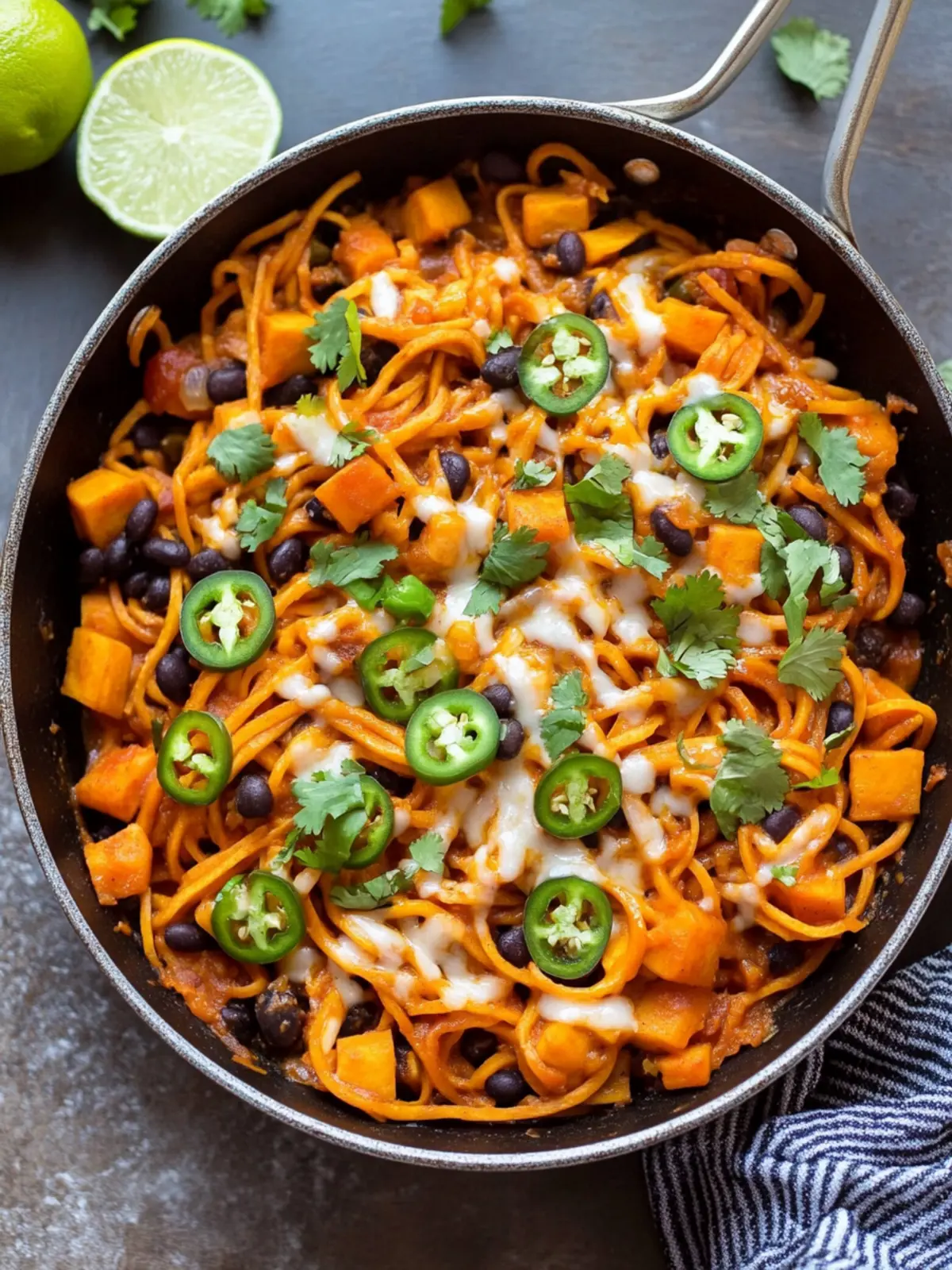 Enchilada Sweet Potato Noodles Skillet