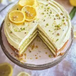Lemon Pistachio Cake with Pistachio Cream Filling