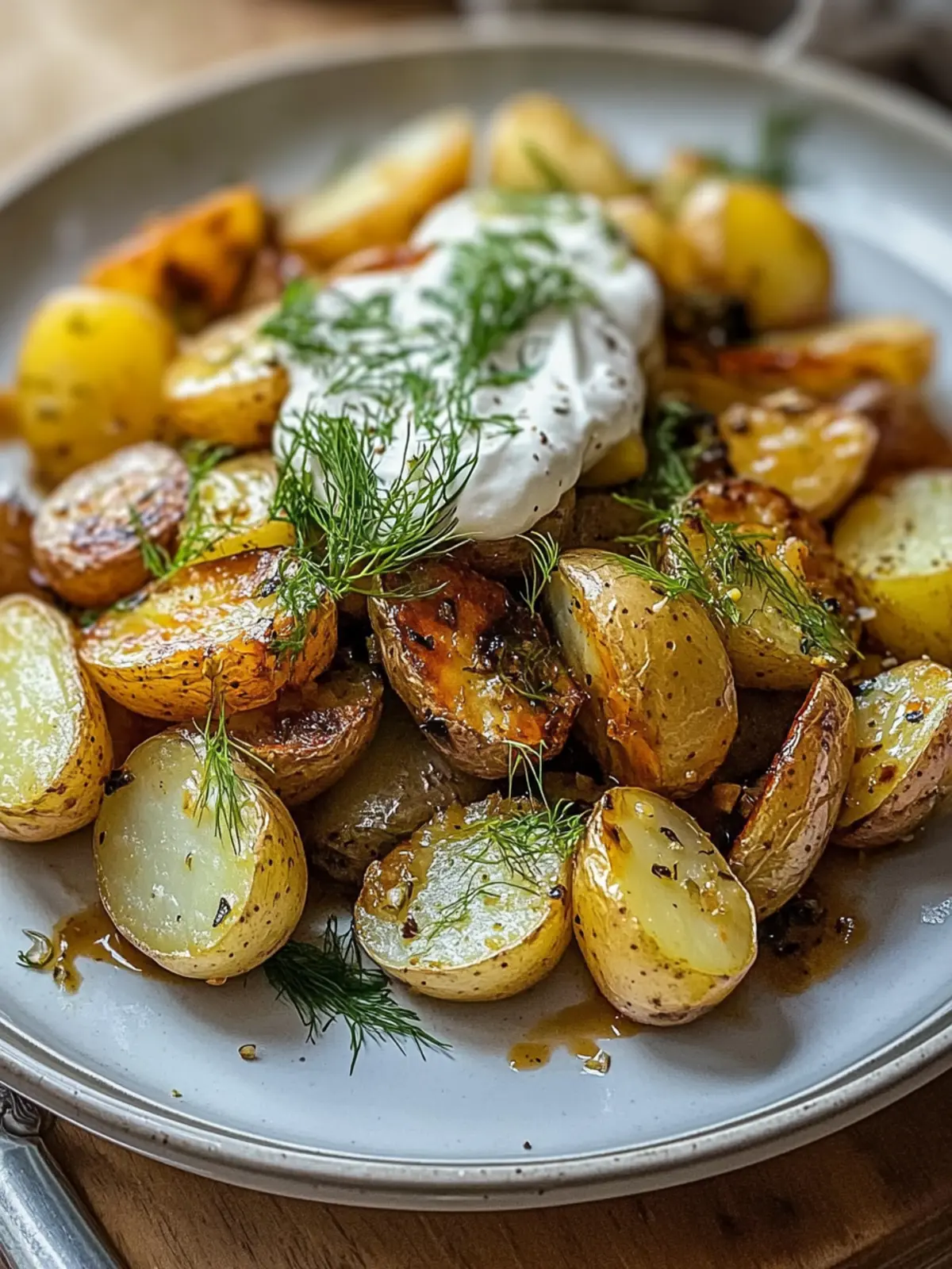 Caramelised Fennel and Potatoes with Creamy Tahini