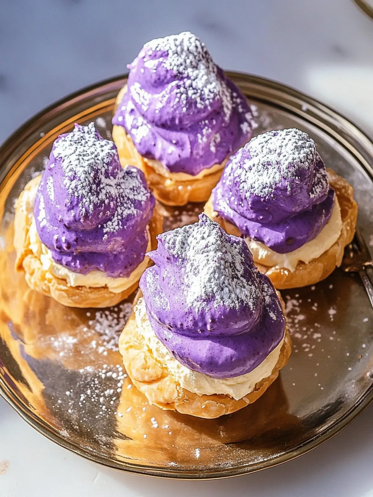 Ube Cream Puffs