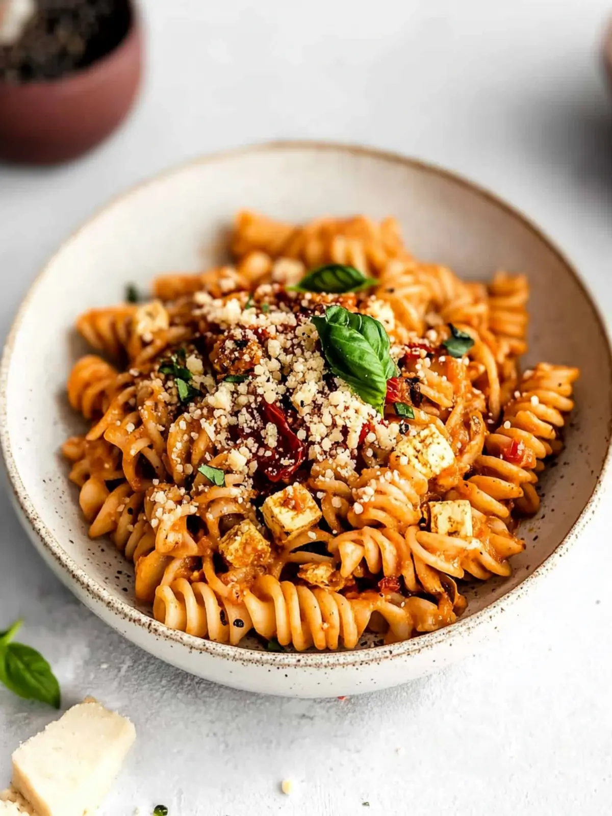 Tomato Basil Tofu Pasta