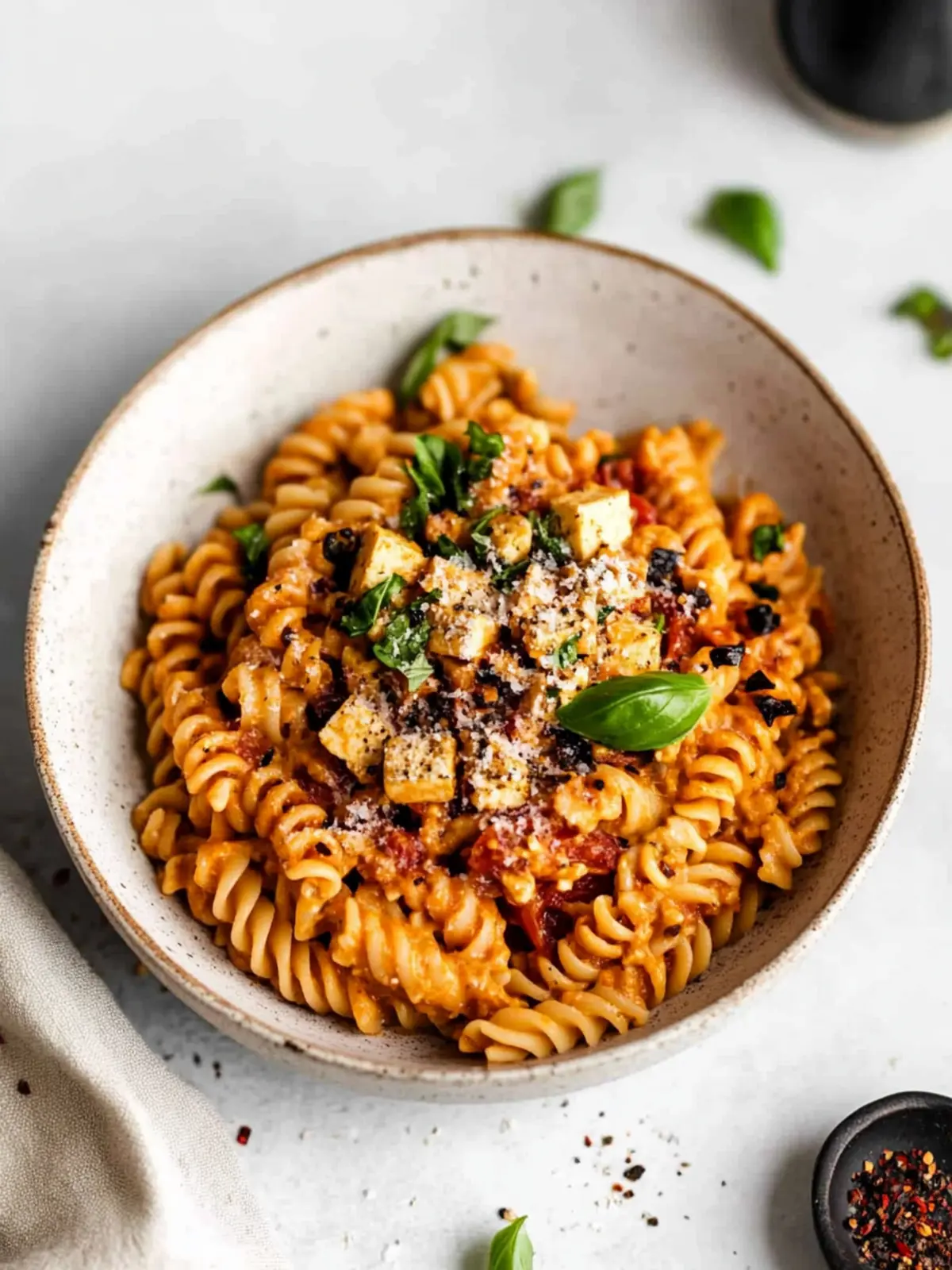 Tomato Basil Tofu Pasta
