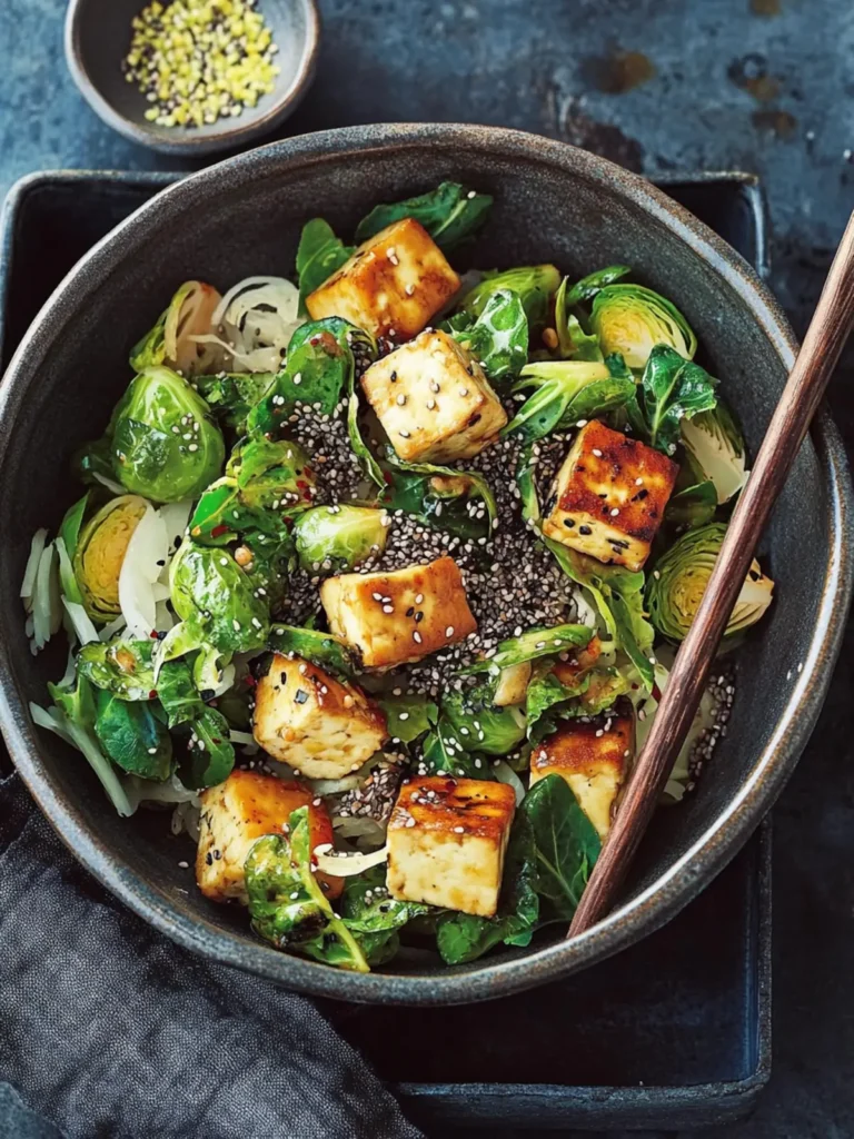 crispy chia tofu and brussels sprouts stir-fry