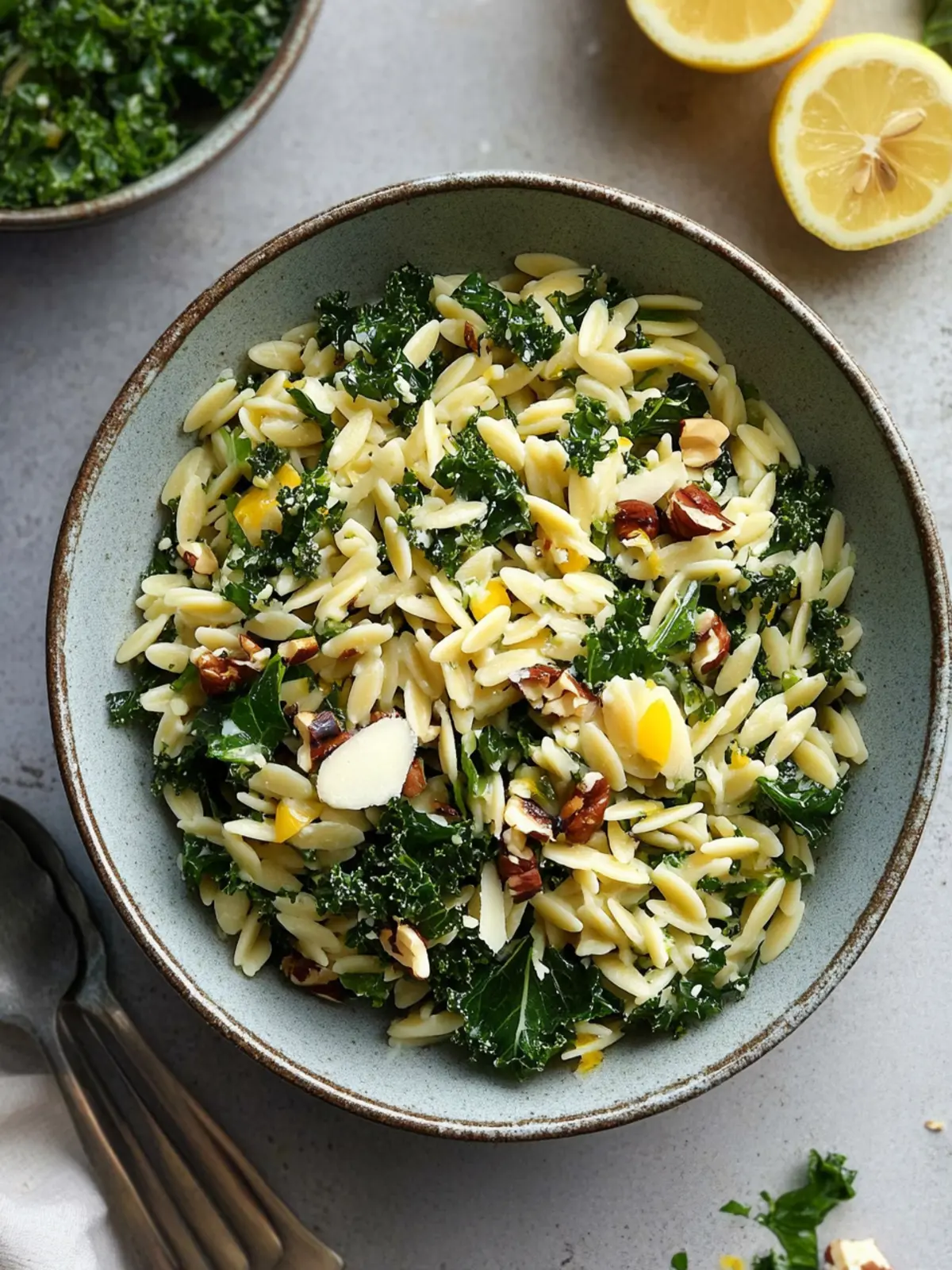 Orzo Kale Salad with Lemon Vinaigrette