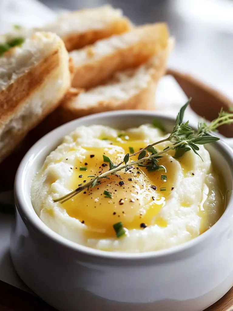 Coddled Eggs with Mashed Potatoes