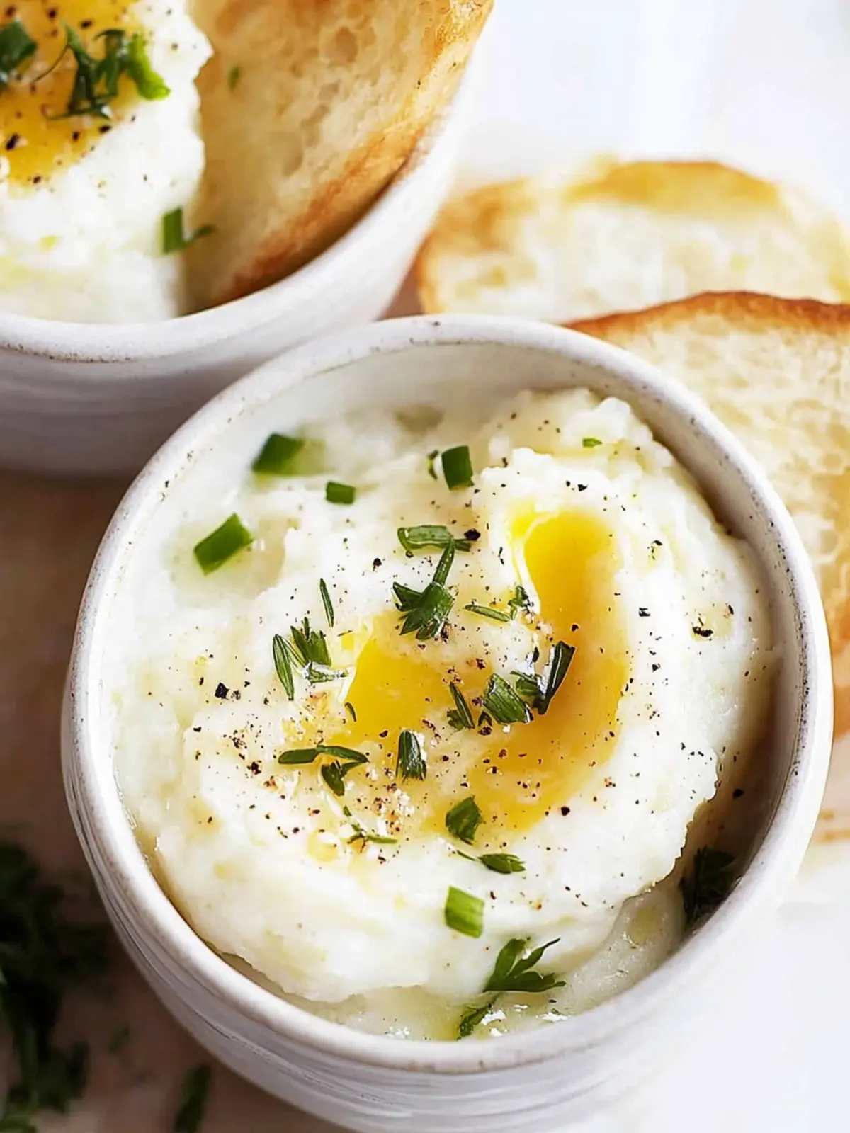 Coddled Eggs with Mashed Potatoes