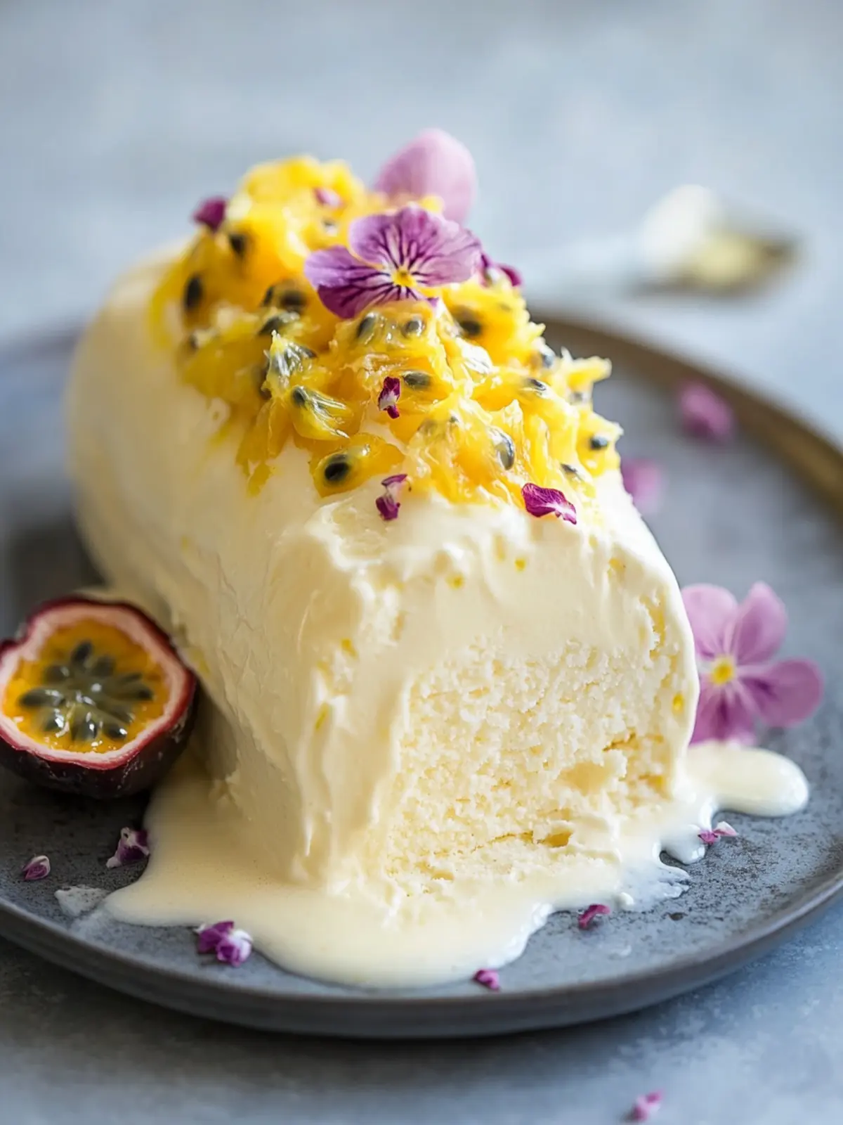 White Chocolate and Passion Fruit Semifreddo