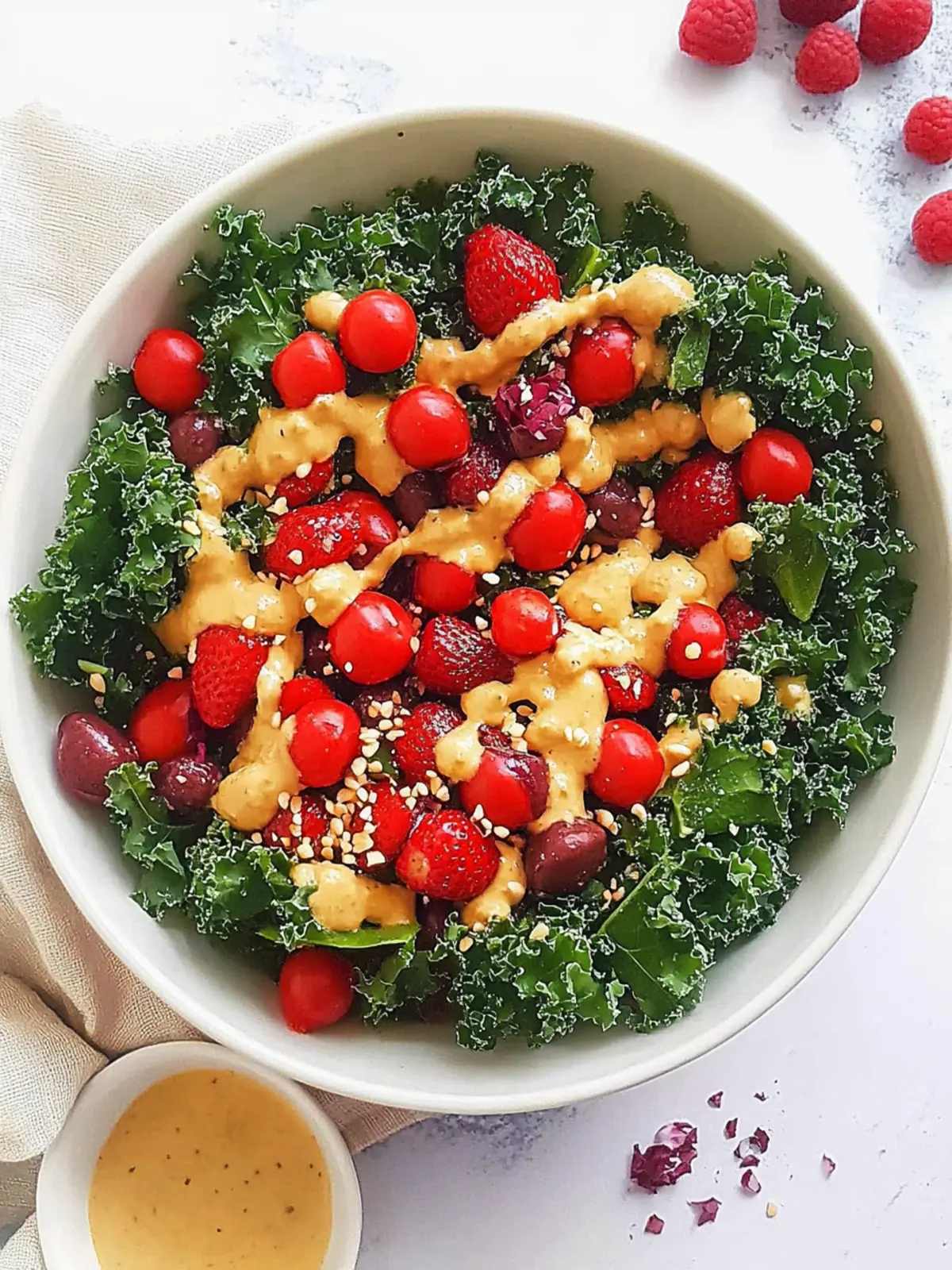 Vegan Kale Salad With Tahini Dressing