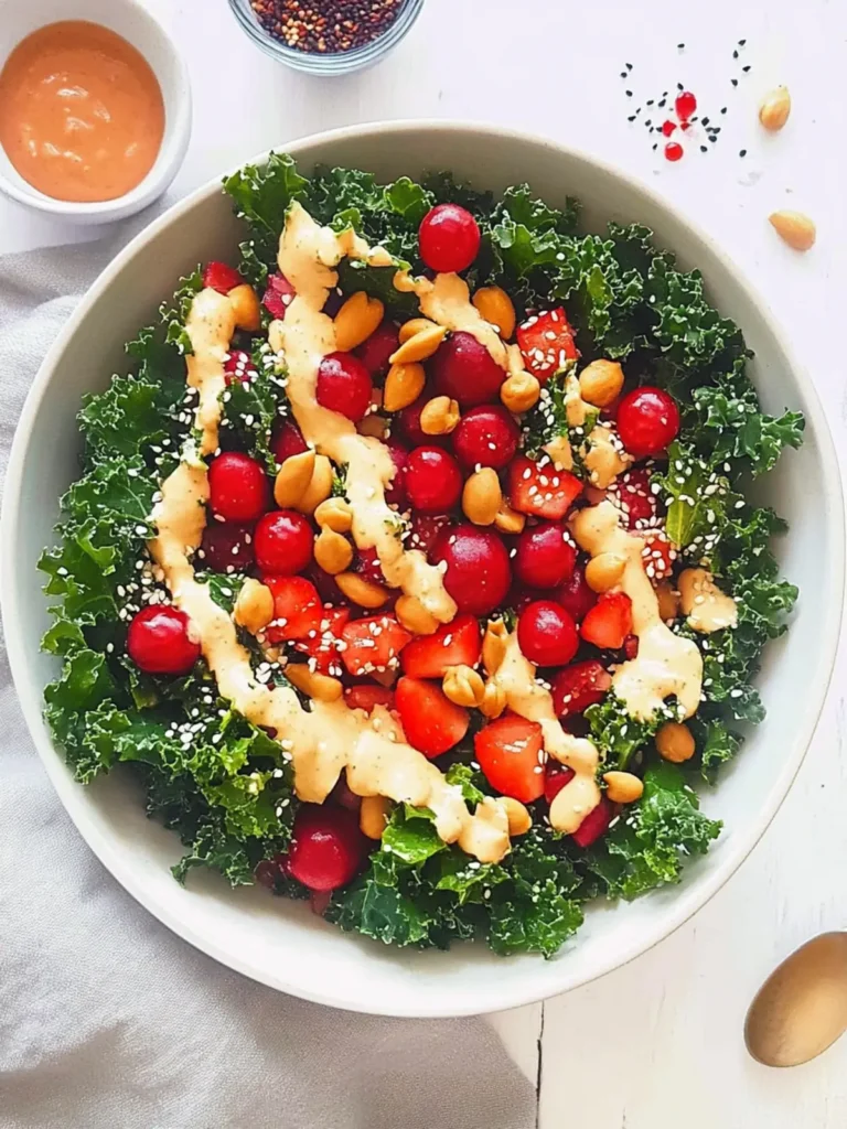 Vegan Kale Salad With Tahini Dressing