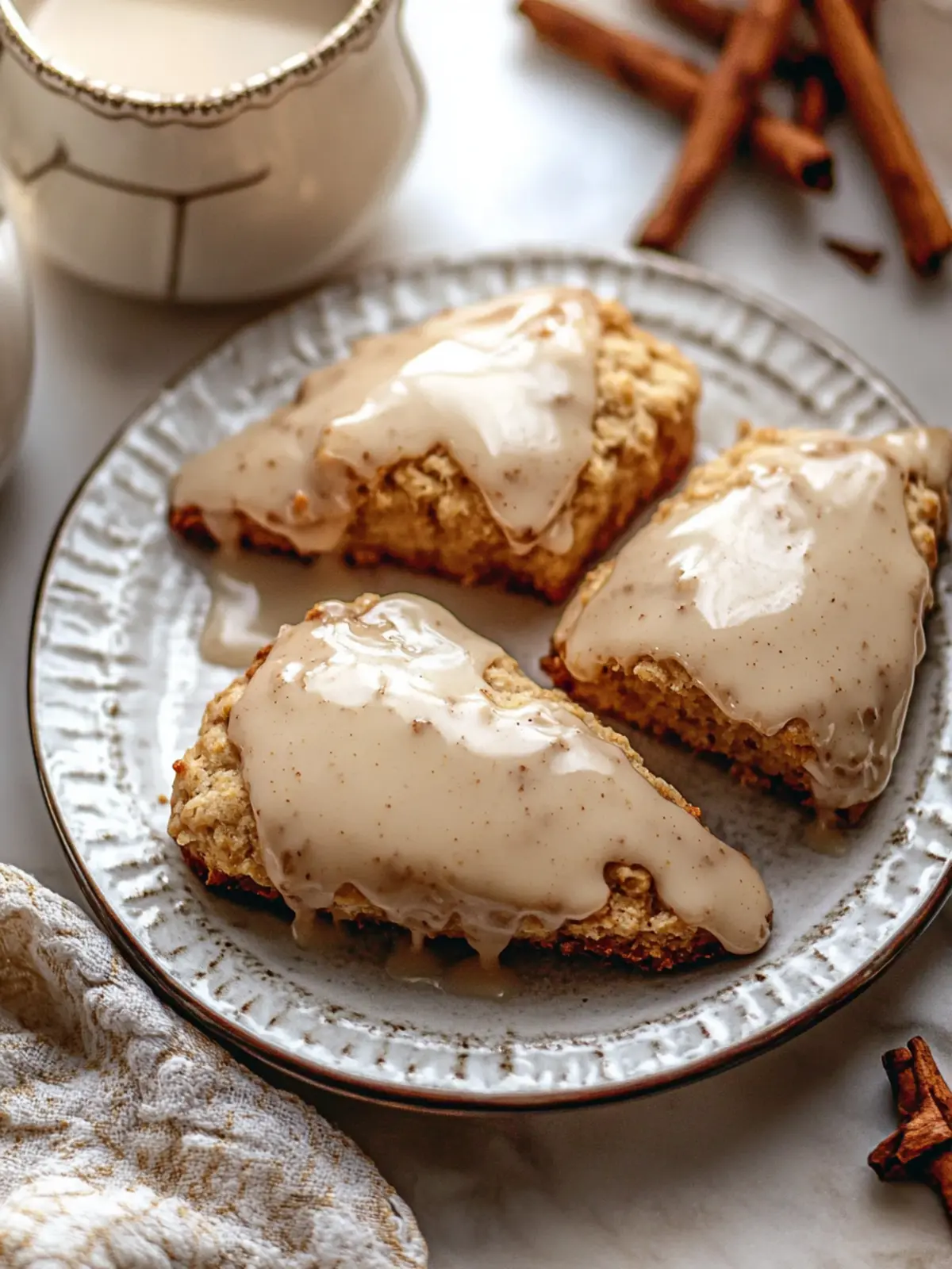 Chai Scones With Maple Chai Glaze