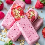 Homemade Strawberry Oat Smoothie Sticks