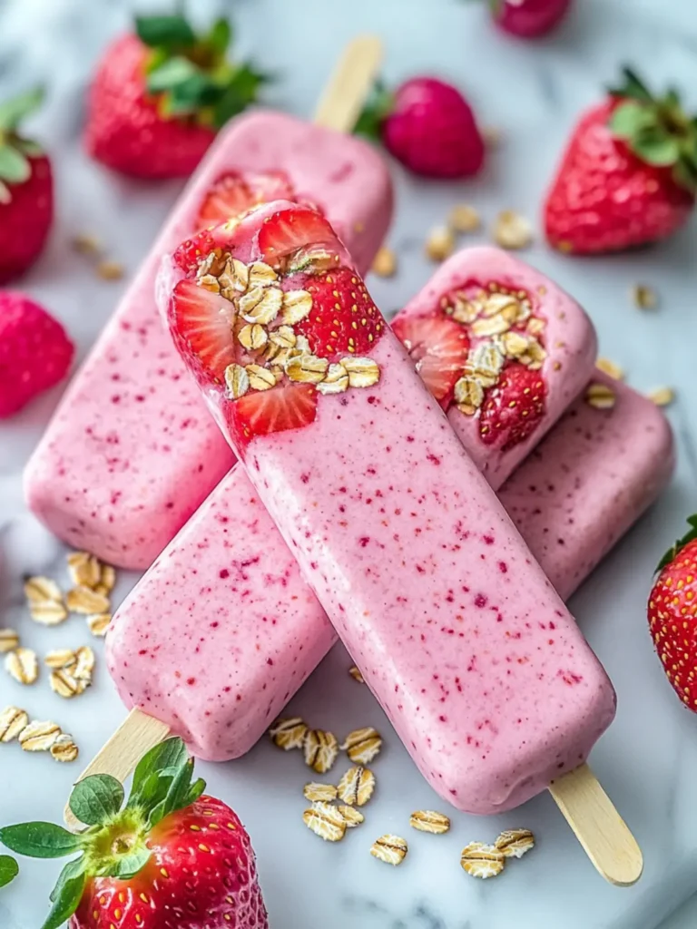 Homemade Strawberry Oat Smoothie Sticks