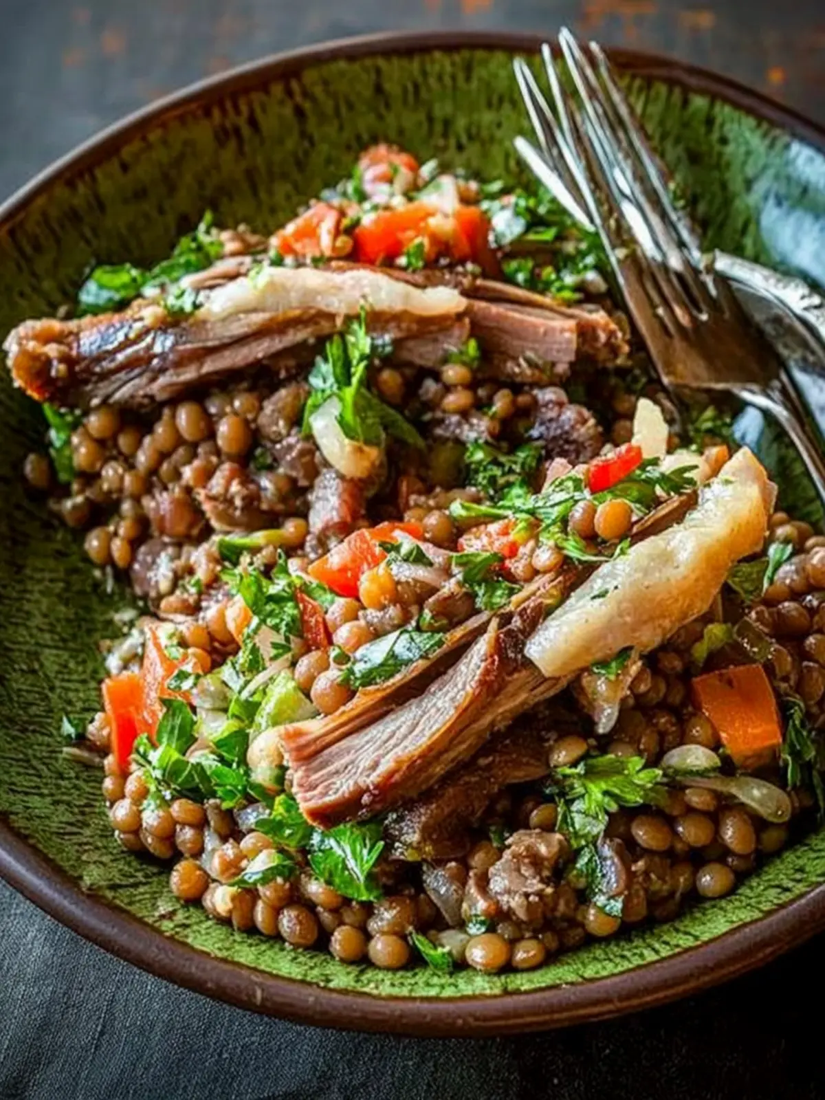 Lentil and Duck Confit Salad