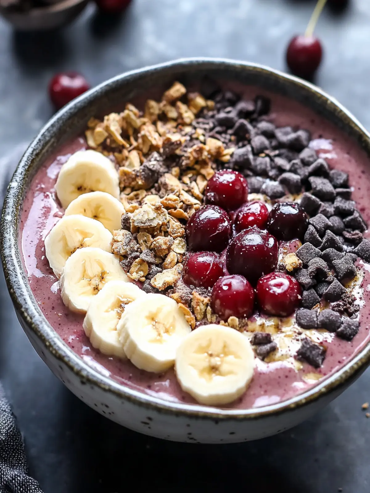 Banana Cherry Smoothie Bowl