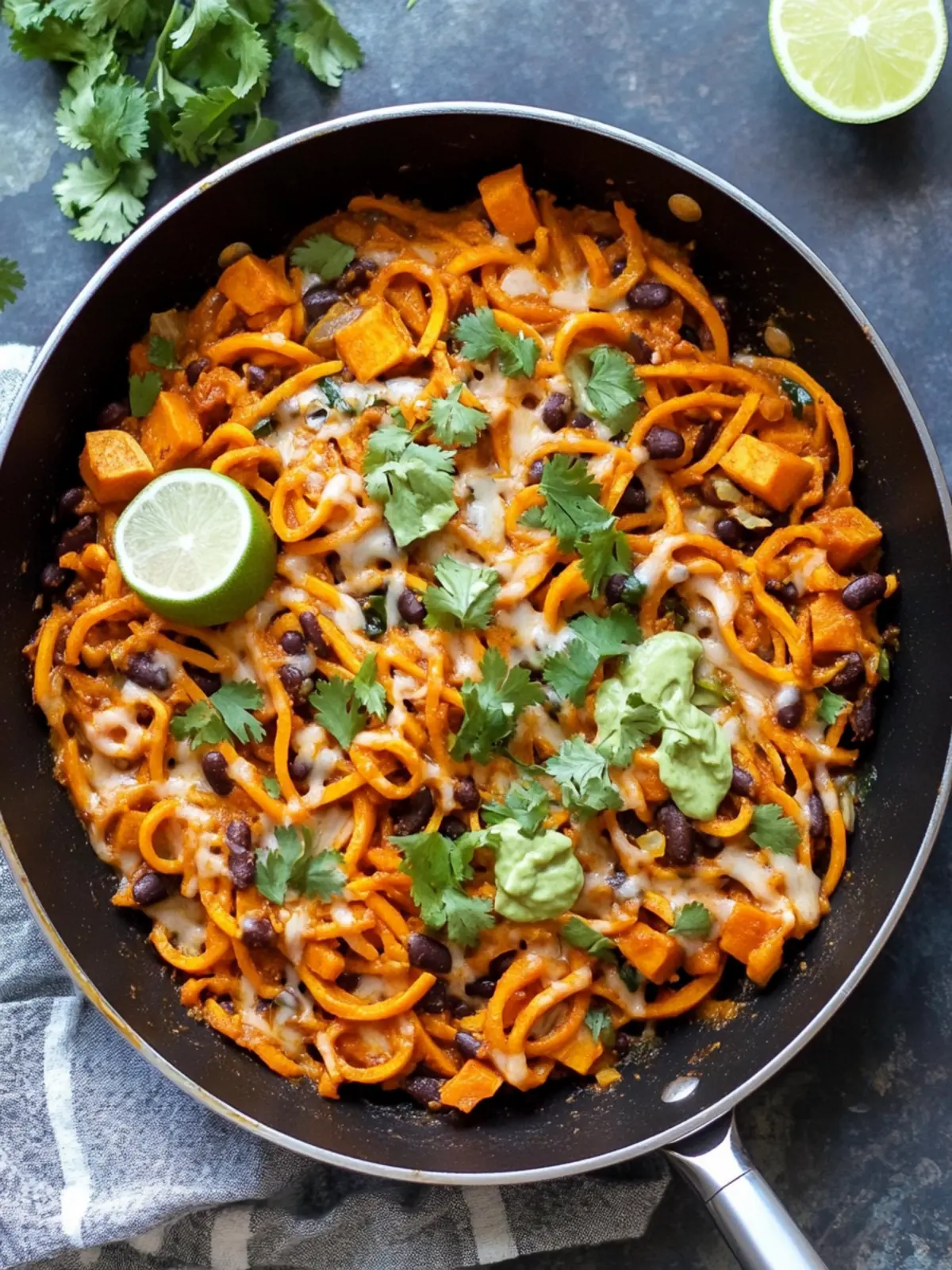 Enchilada Sweet Potato Noodles Skillet