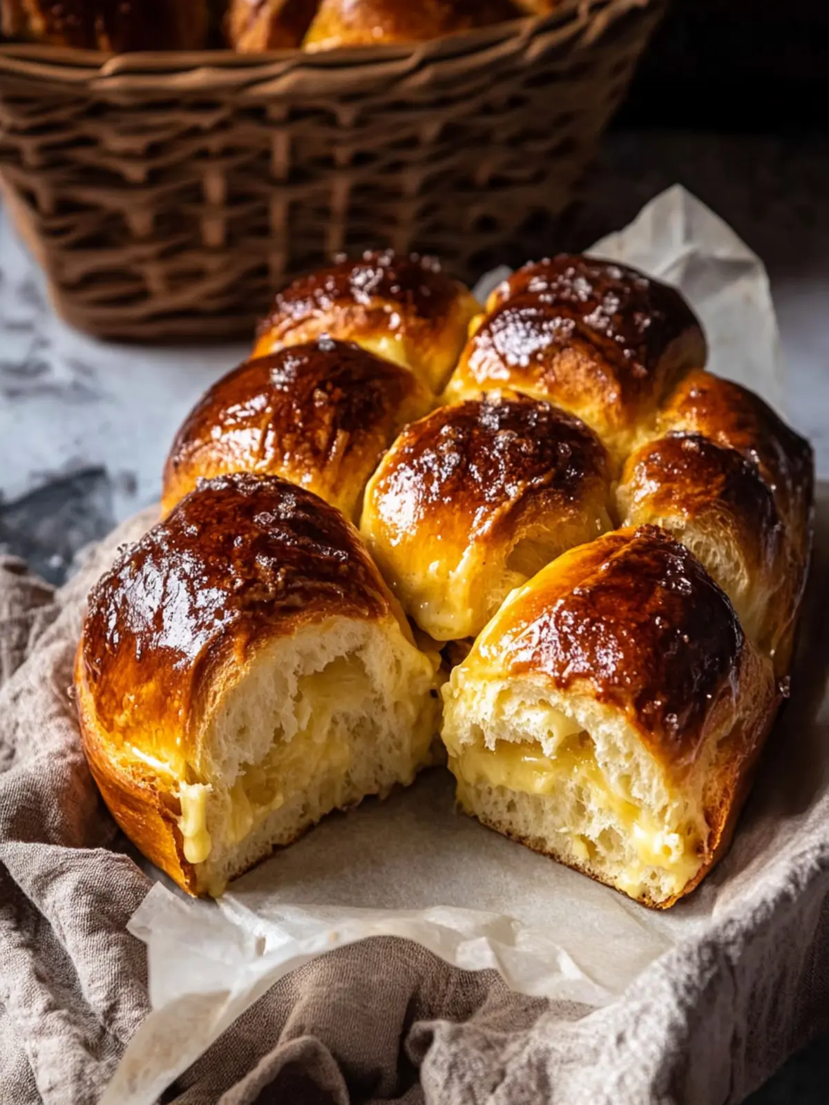 Salted Honey Butter Cheddar Brioche Rolls