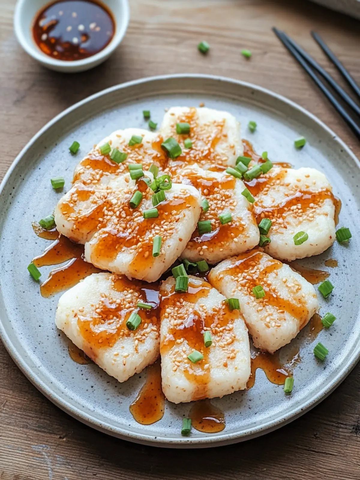Rice Cakes w/ Peanut Sauce & Hoisin