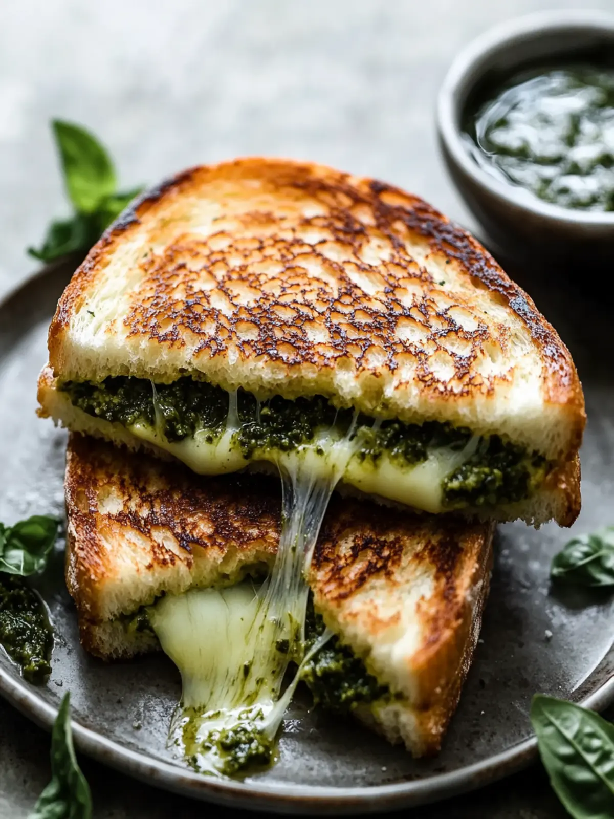 Sourdough Pesto Grilled Cheese