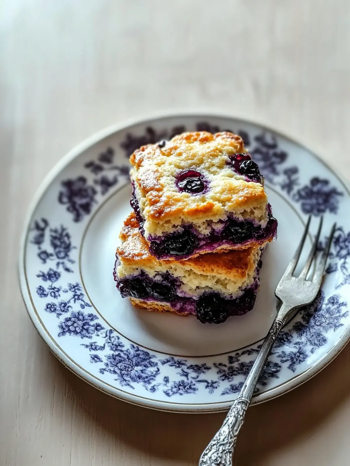 Layered blueberry jam scones