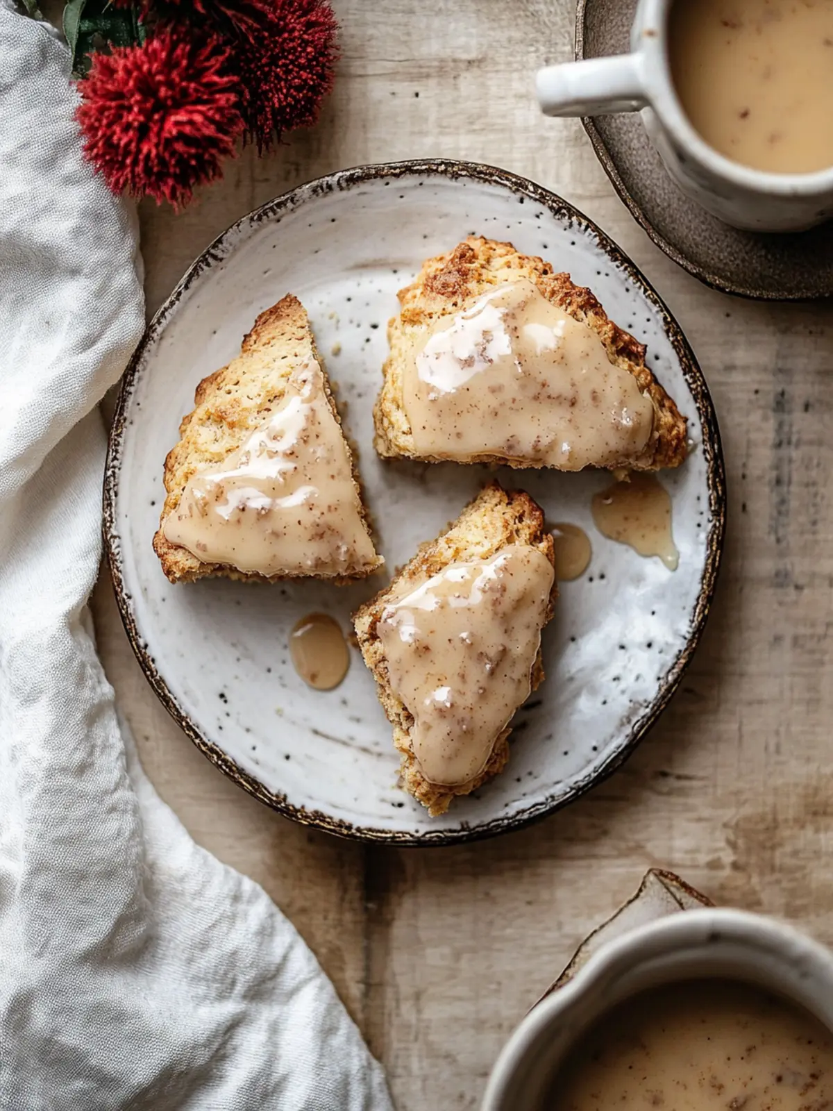 Chai Scones With Maple Chai Glaze