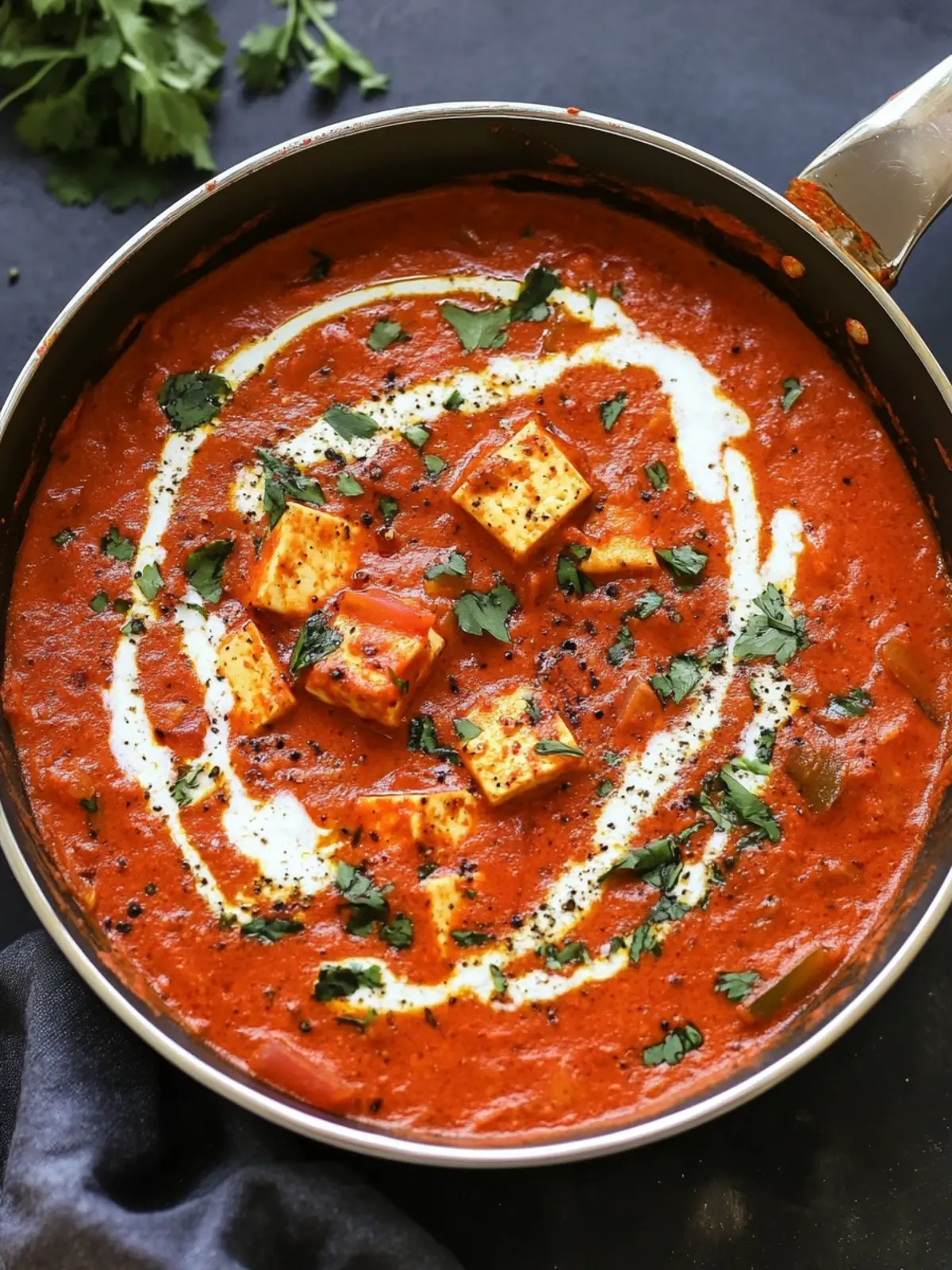 Kashmiri Lal Tofu Paneer