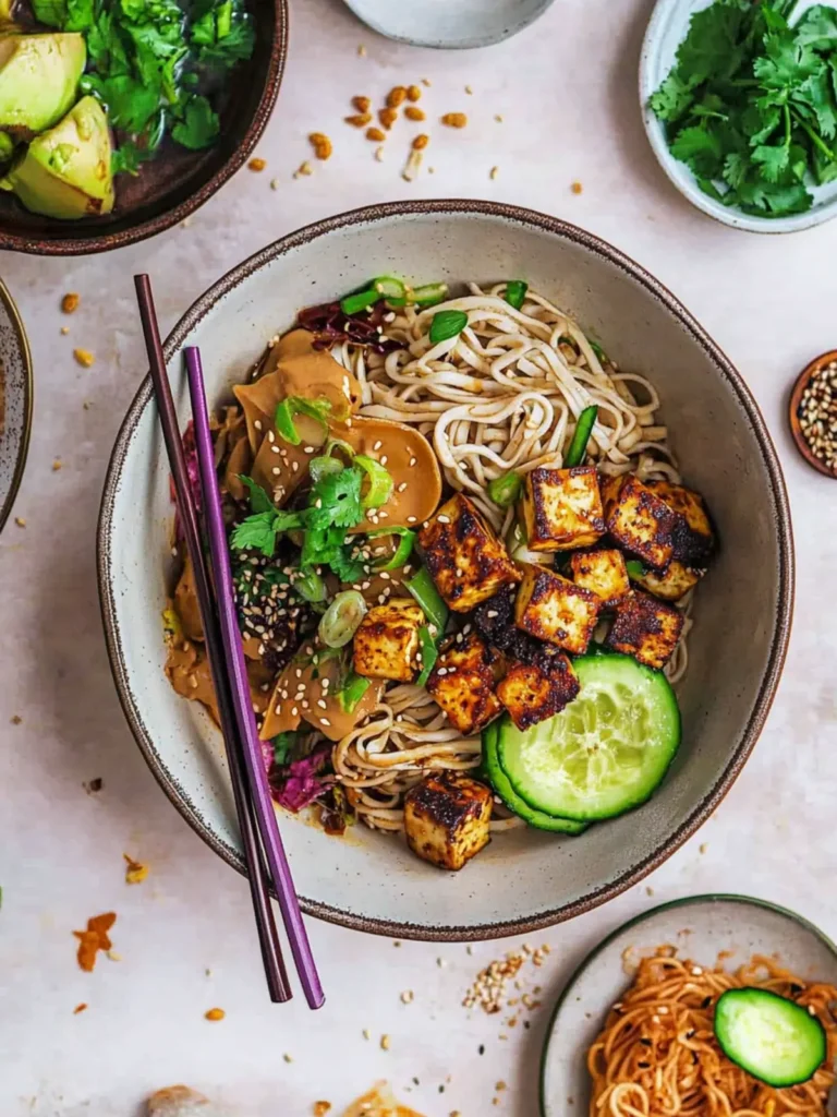 Quick Tahini Tofu Ramen Noodles (Vegan Gluten-Free)