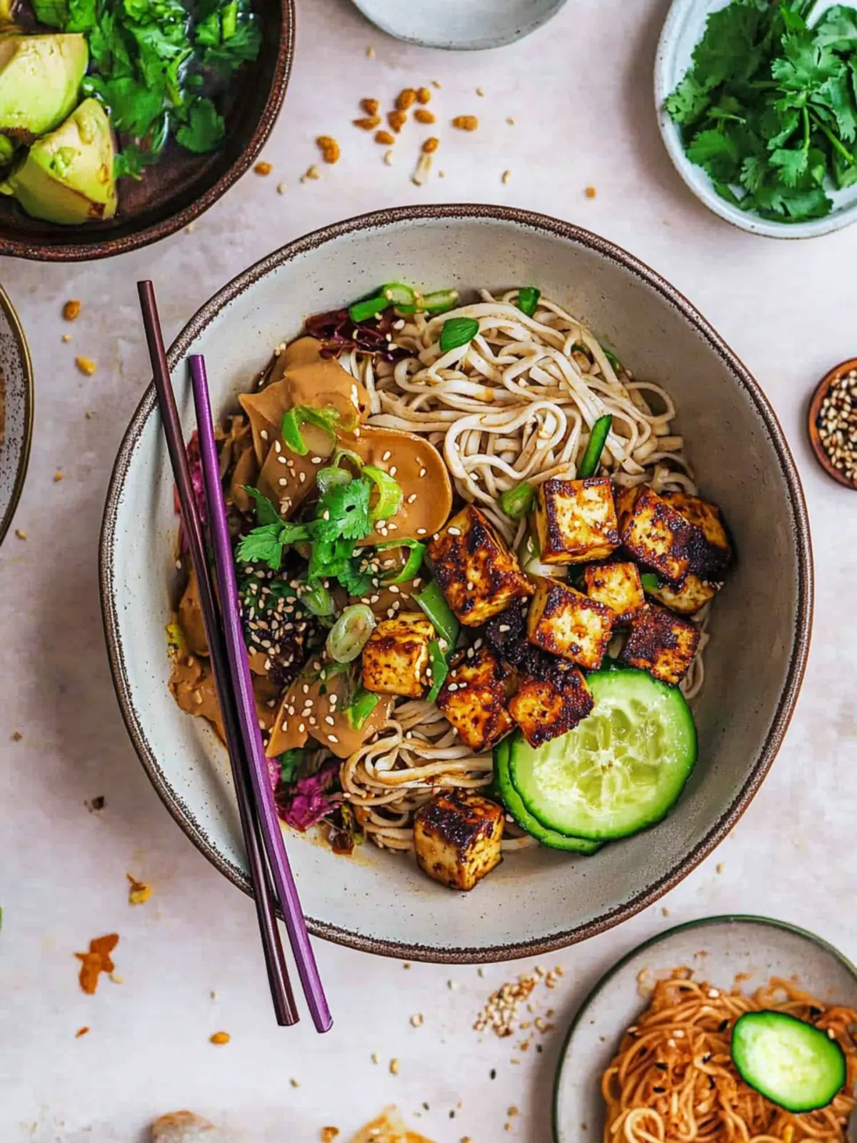 Quick Tahini Tofu Ramen Noodles (Vegan Gluten-Free)