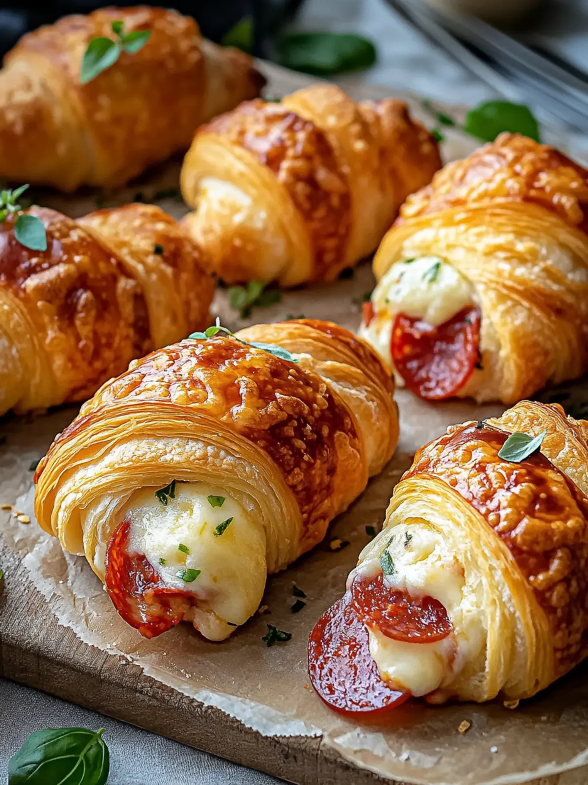 Mozzarella Pepperoni Croissant Rolls