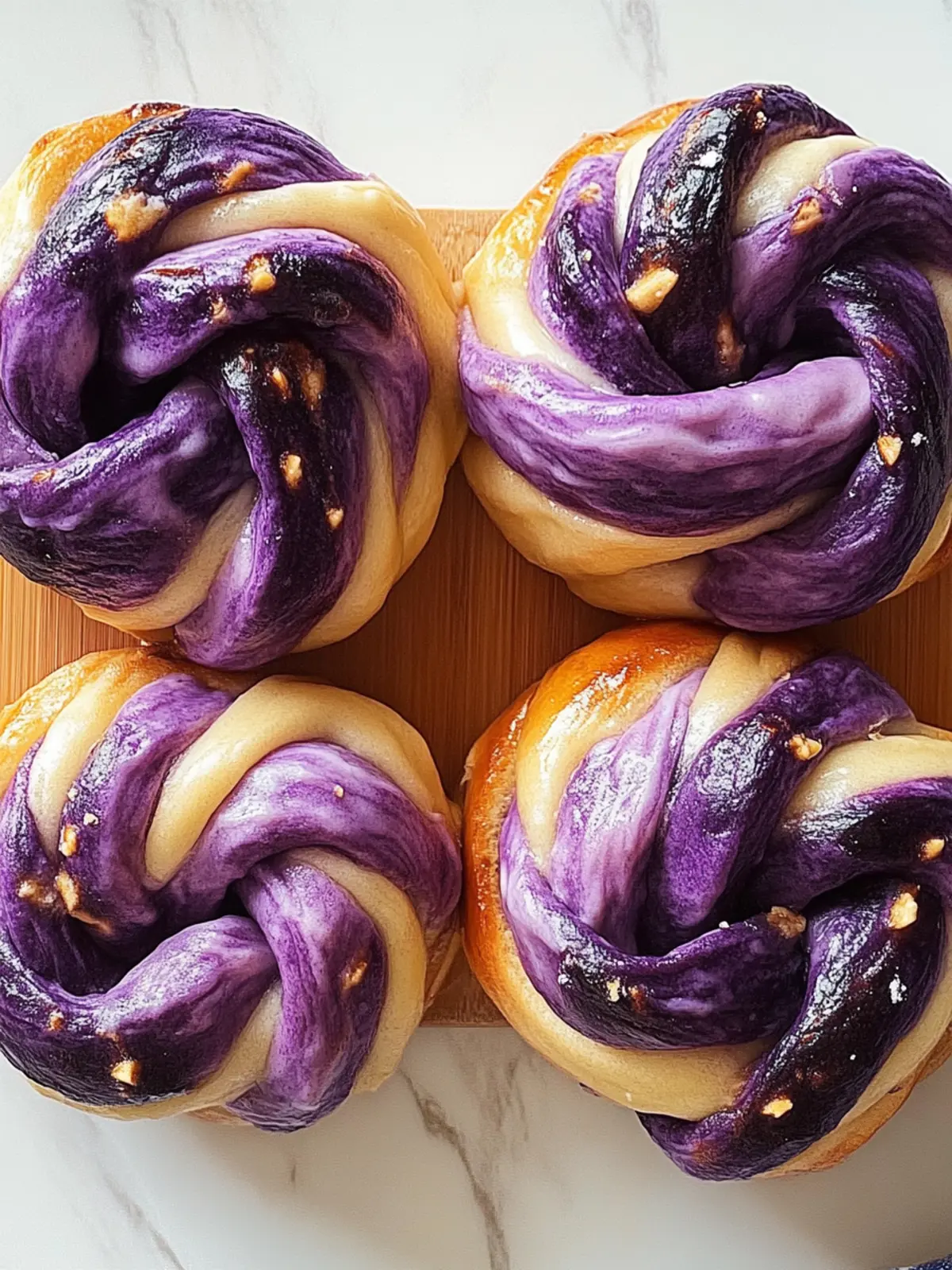Ube Cheese Braided Buns