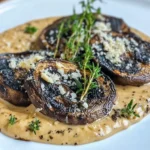 Grilled Portobello Mushroom in a Porcini Cream Sauce