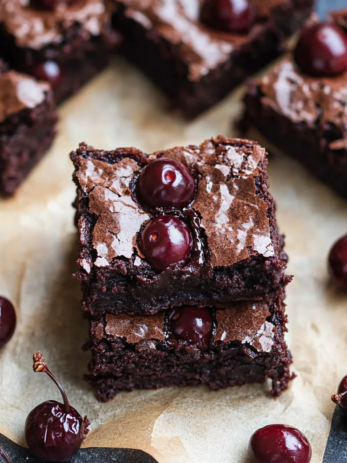Roasted Chocolate Cherry Brownies