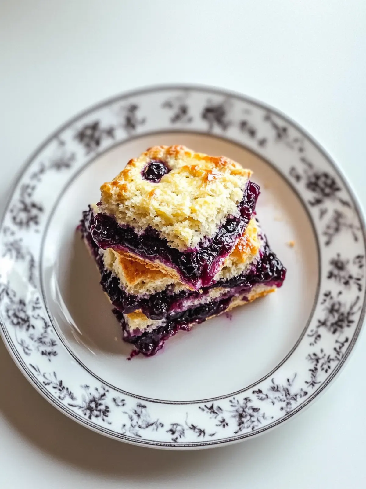 Layered blueberry jam scones