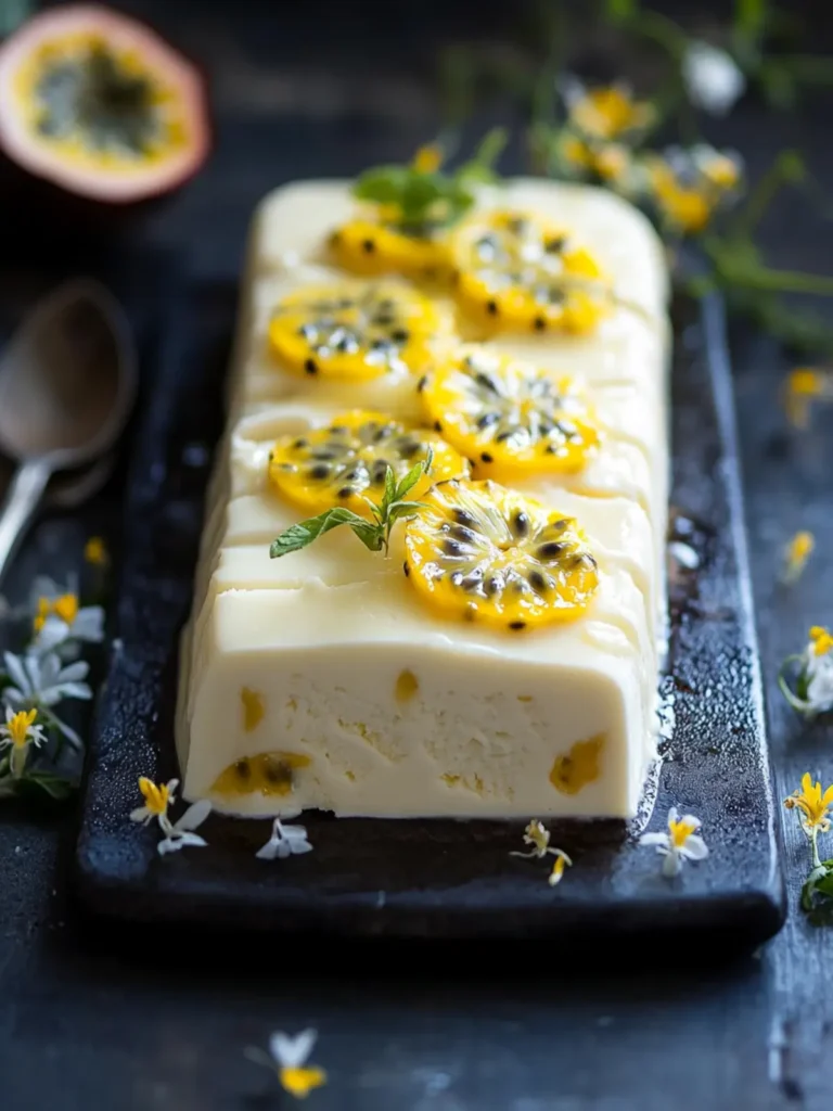 White Chocolate and Passion Fruit Semifreddo