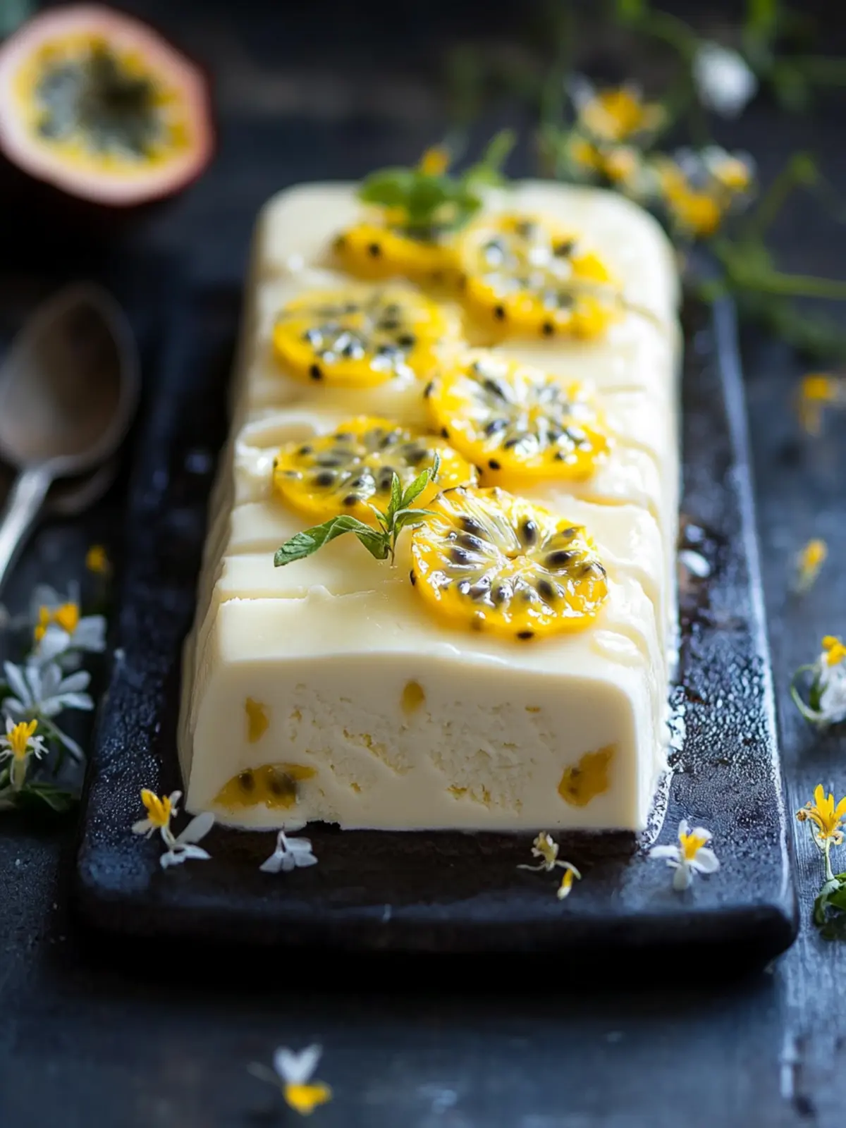 White Chocolate and Passion Fruit Semifreddo