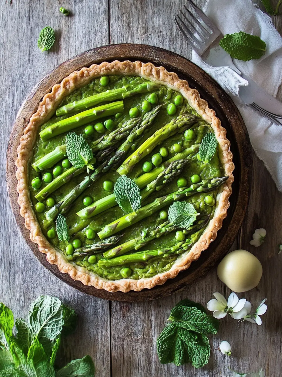 Pea, Mint and Asparagus Tart (Gluten Free)