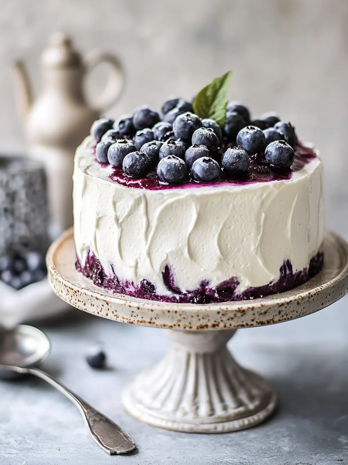 High Altitude Blueberry Jam and Cream Chantilly Cake