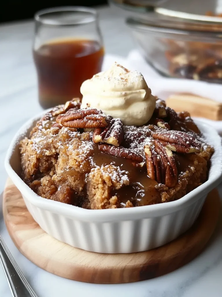 Brown Butter Gingerbread Pecan Cobbler