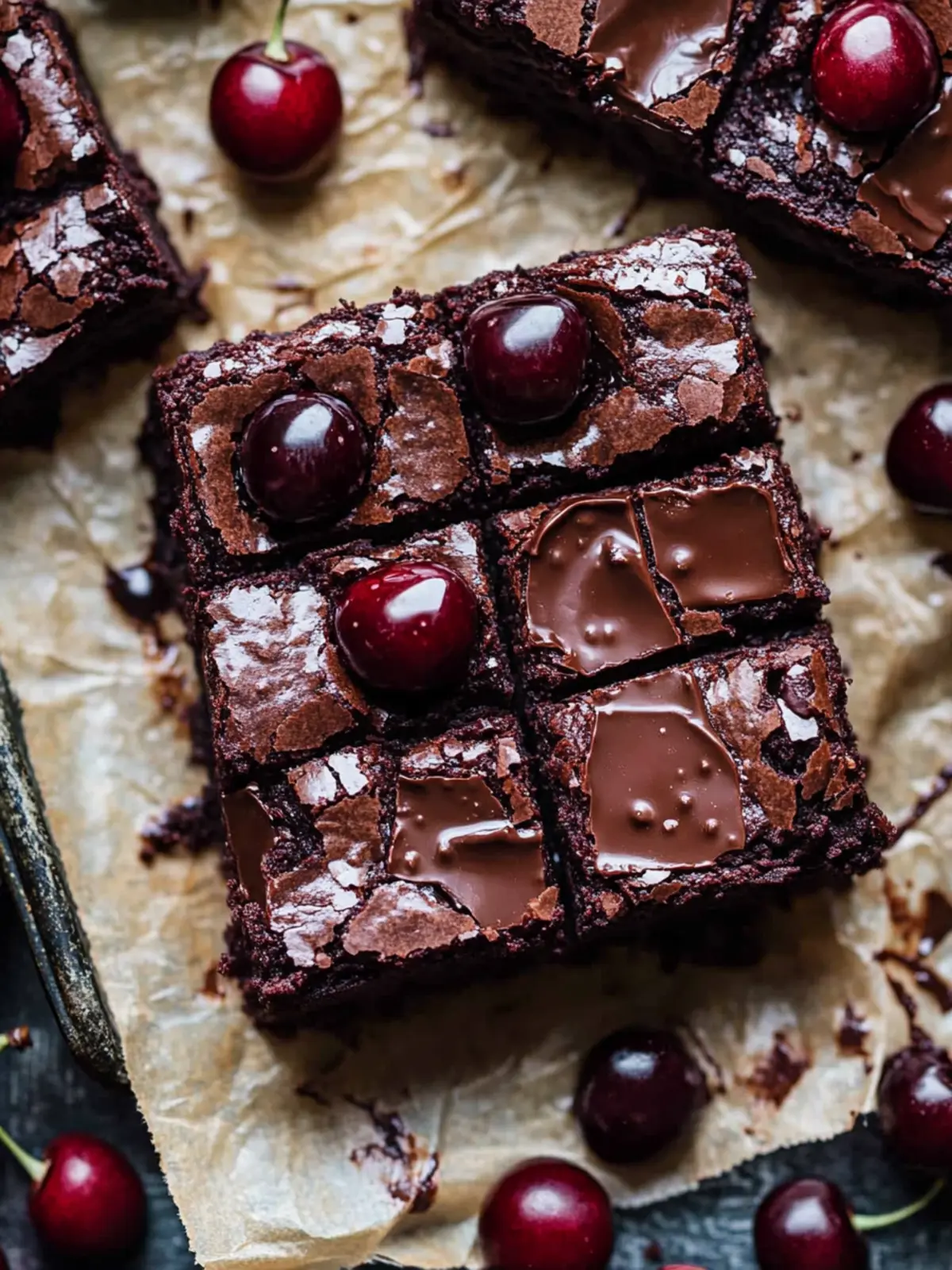 Roasted Chocolate Cherry Brownies