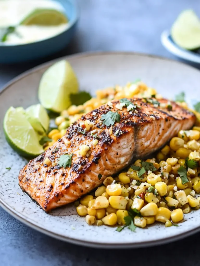 Chili Lime Salmon with Mexican Street Corn Sauté