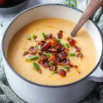 Cheddar & Gouda Apple Soup with Candied Maple Bacon