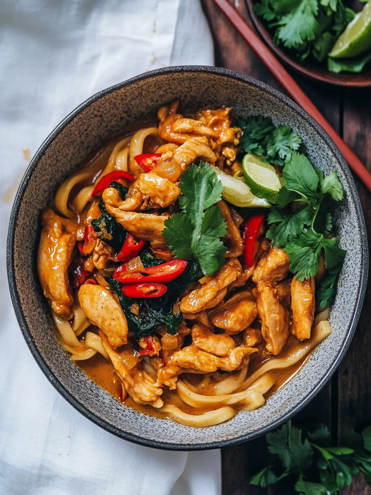 Chicken Satay Udon Noodles