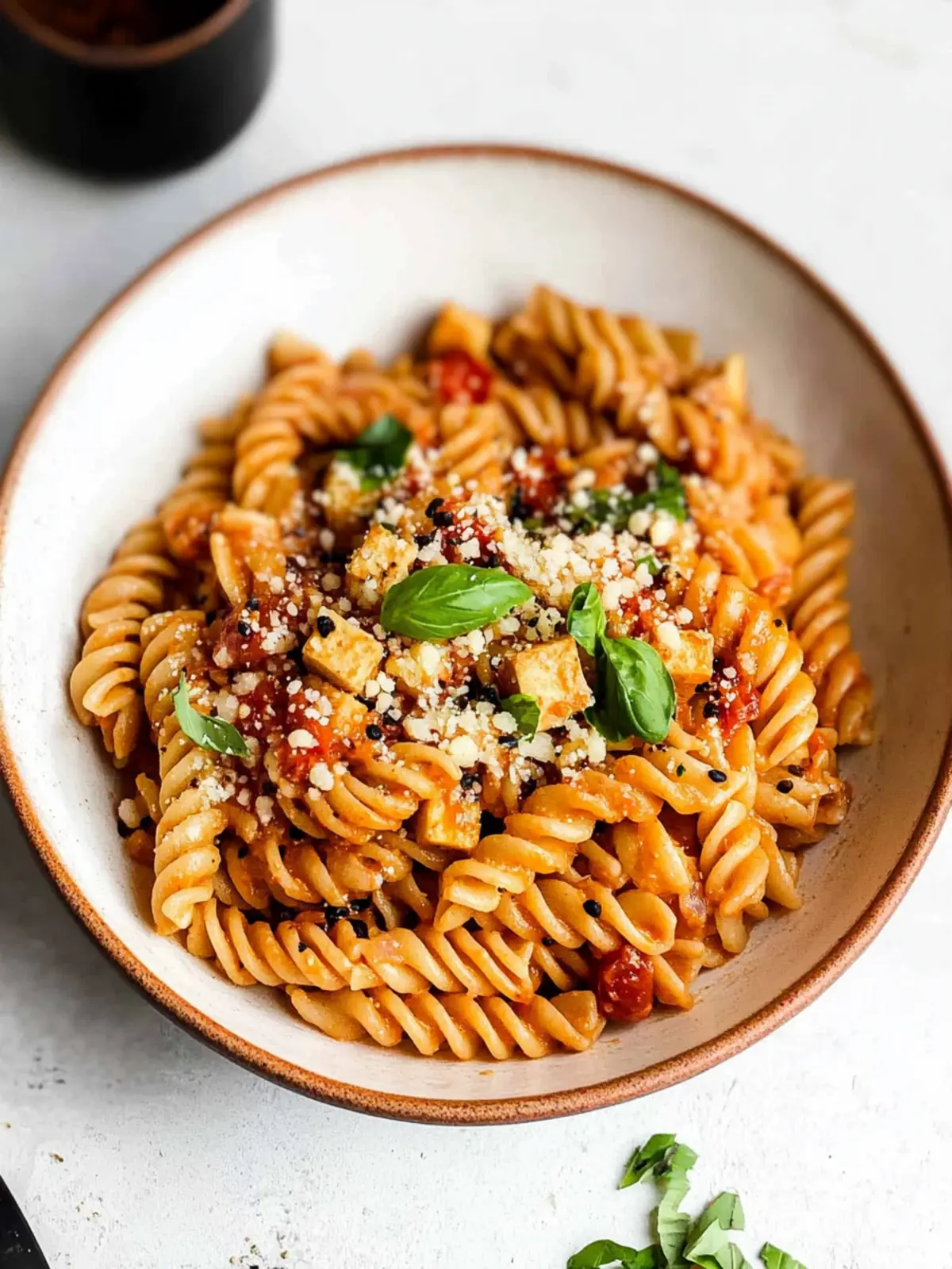 Tomato Basil Tofu Pasta